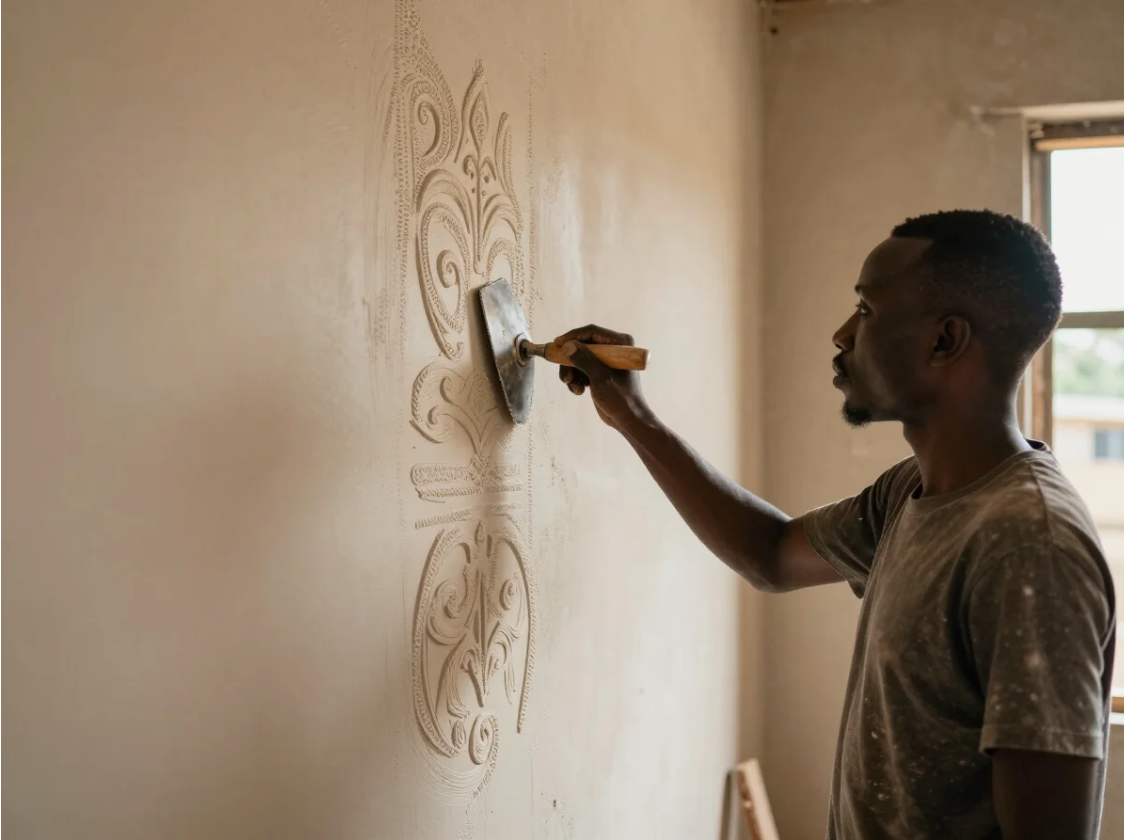 Texture paste application - Interior residence, Kira