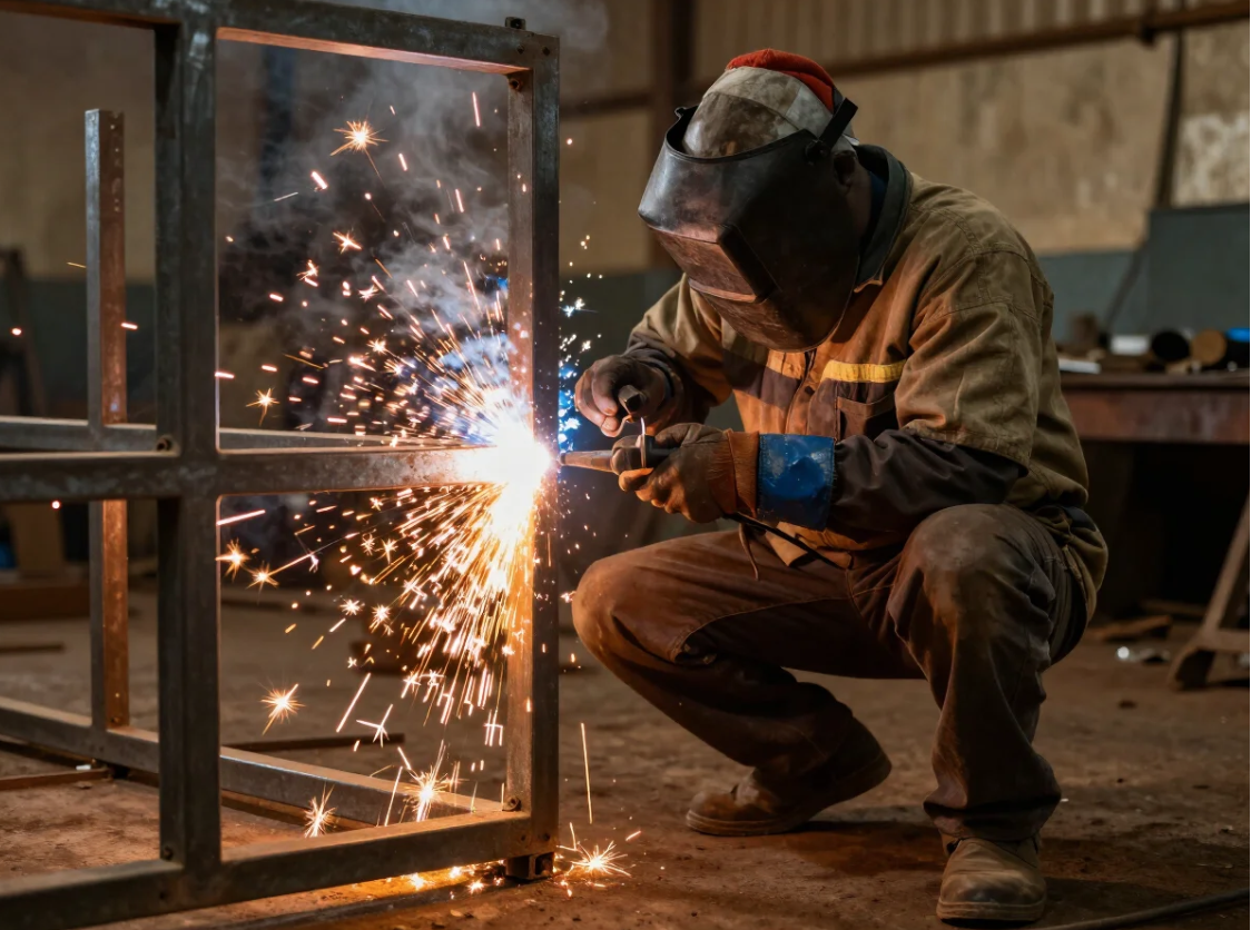 Steel gate fabrication - Workshop, Namugongo