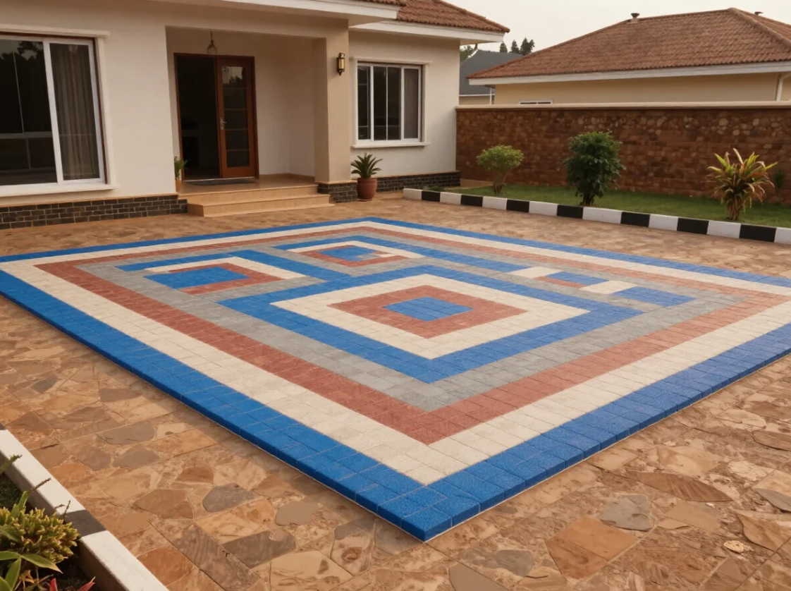Colored paver driveway - Private home, Najjera